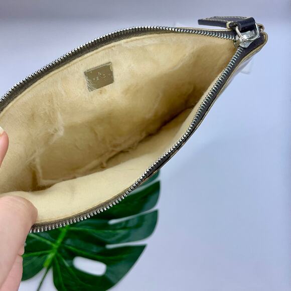 Fendi Zucca Monogram PVC Pouch Wallet Clutch Bag Cometic Toiletry F Logo Print - Picture 10 of 11